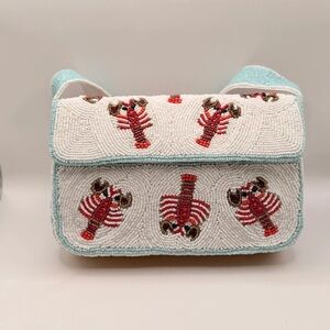 Rare Sol and Mer Lobster Beaded Shoulder Bag NWT